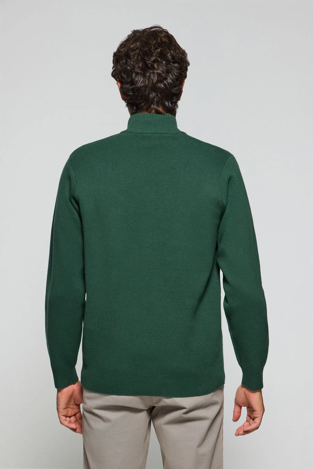 Green zip knit jumper Koda with Polo Club details - Image 6