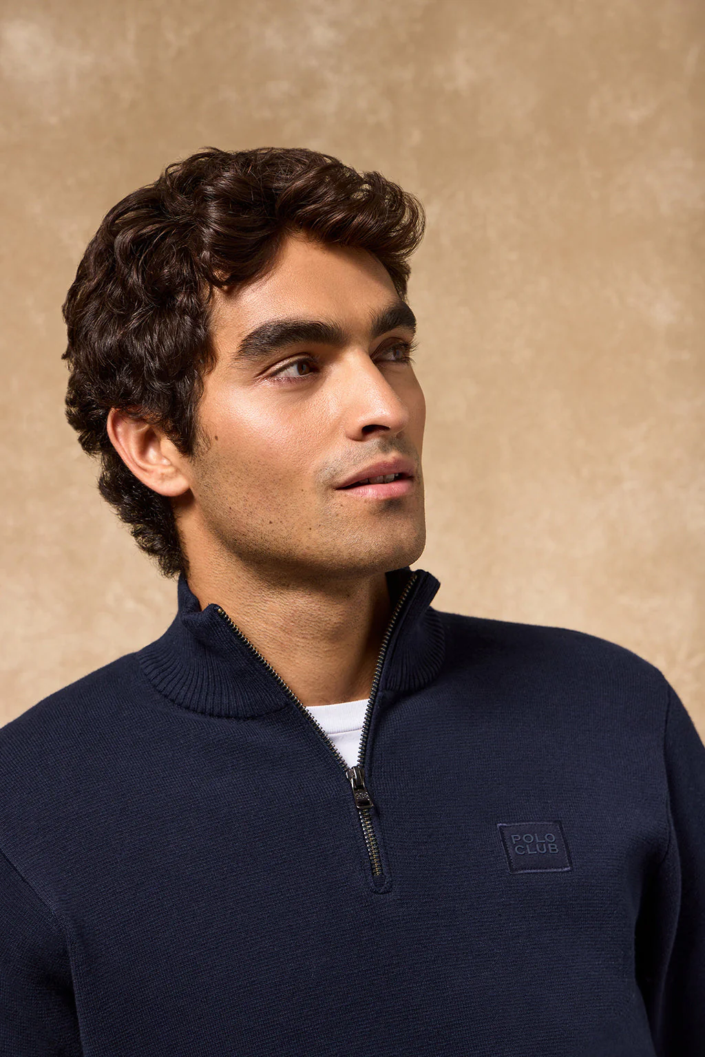 Navy-blue zip knit jumper Koda with Polo Club details - Image 6