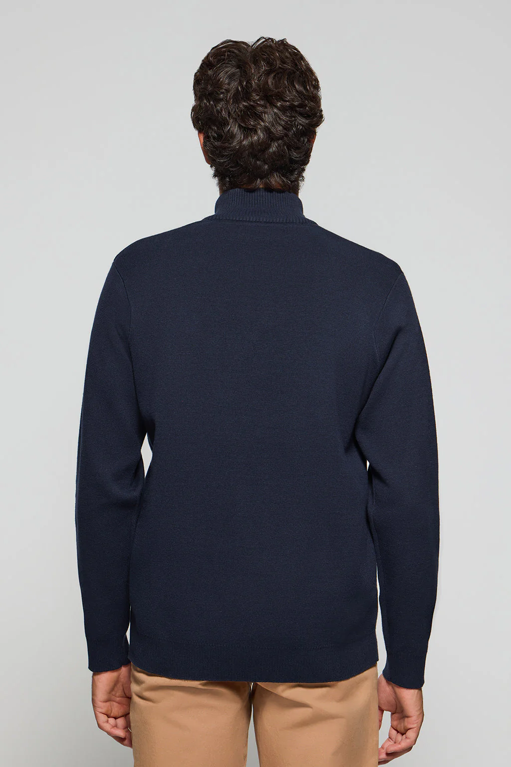 Navy-blue zip knit jumper Koda with Polo Club details - Image 7