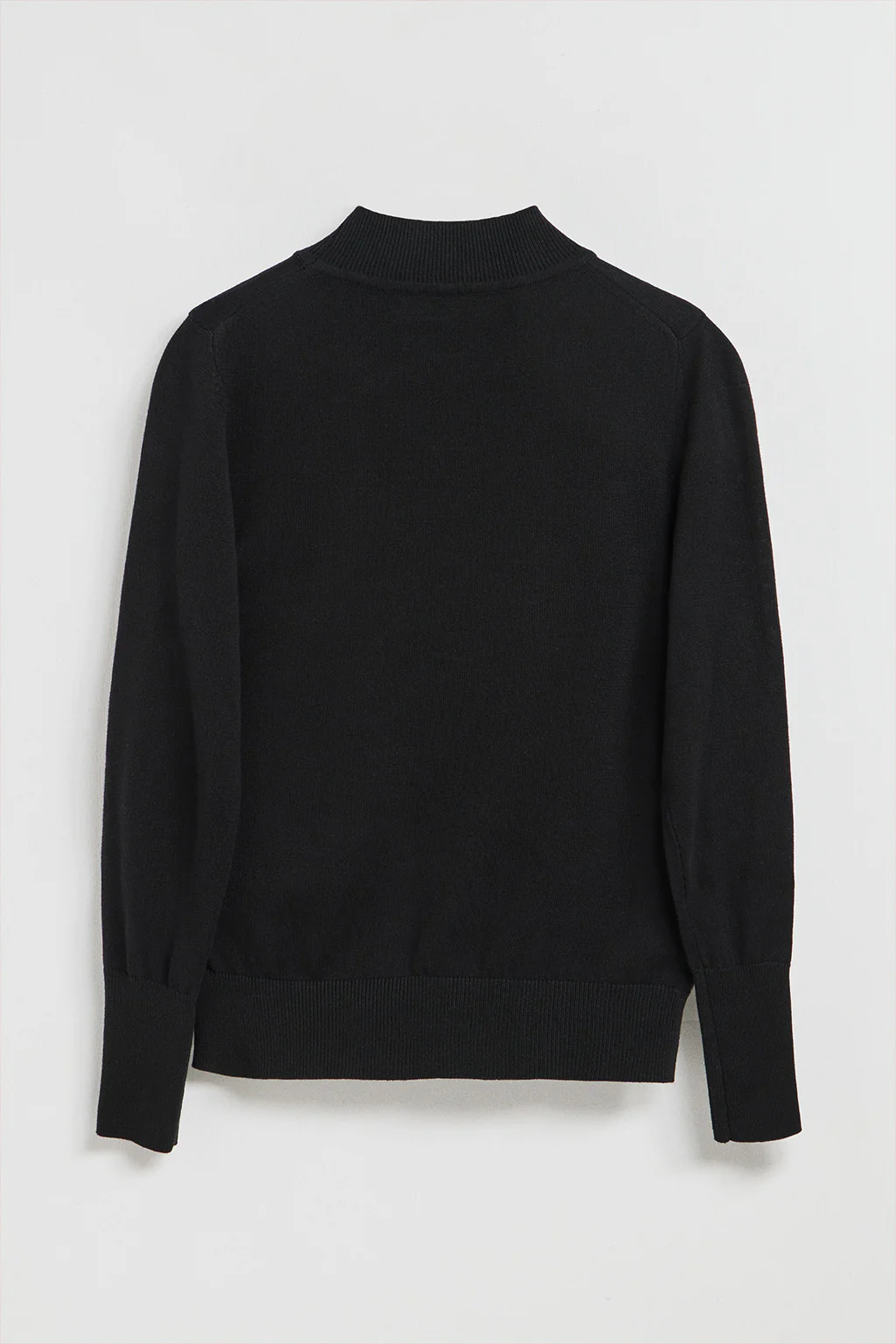 Black mock-neck knit jumper with PC pearly button - Image 6