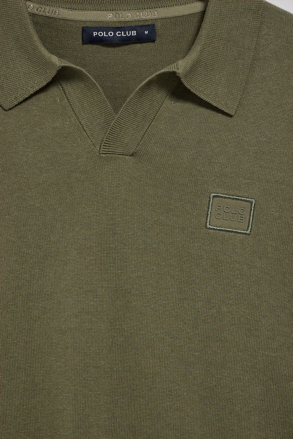 Army-green polo V-neck knit jumper Martin with Polo Club detail - Image 7