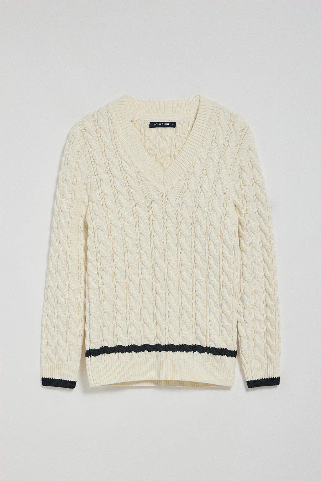 Nude V-neck jumper Nautic with sleeve nautical patch - Image 9