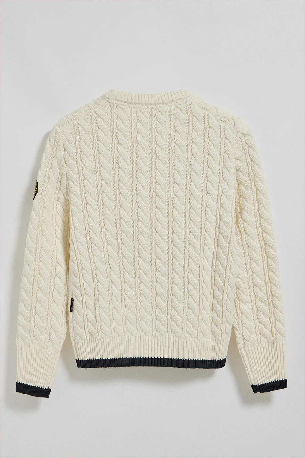 Beige cable-knit jumper with Nautic patch - Image 6