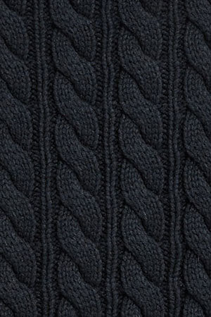 Navy-blue cable-knit jumper with Nautic patch - Image 11