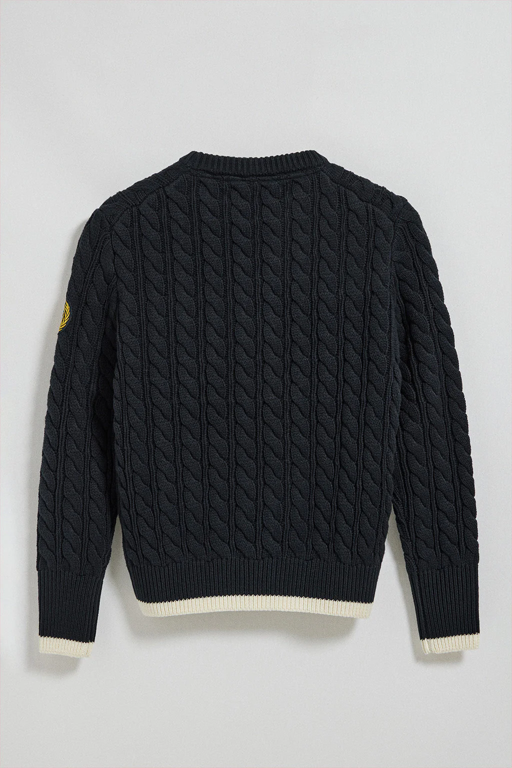 Navy-blue cable-knit jumper with Nautic patch - Image 9