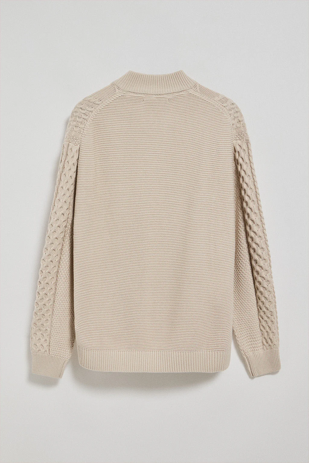 Brown zip cable-knit jumper Nil with Polo Club detail - Image 9
