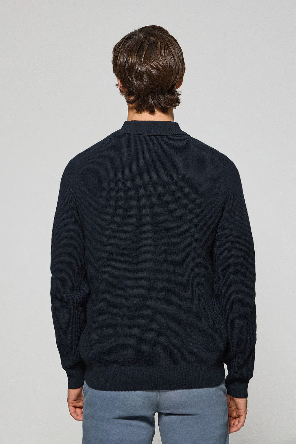 Navy-blue polo-neck basic jumper Pol with zip and Rigby Go detail - Image 4