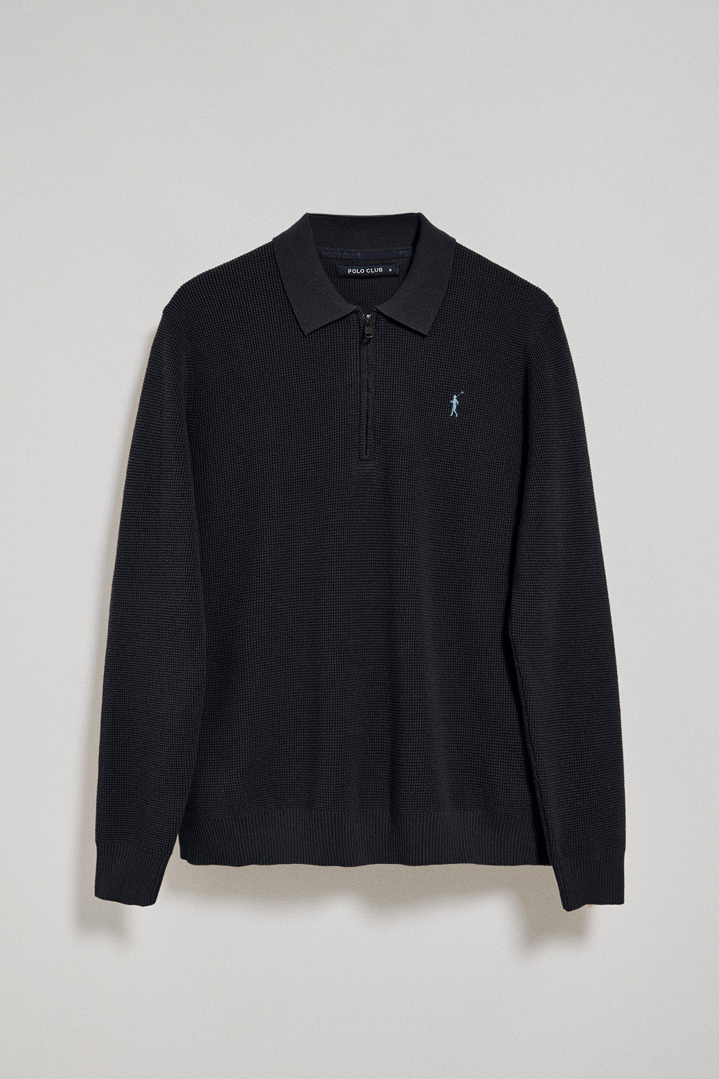 Navy-blue polo-neck basic jumper Pol with zip and Rigby Go detail - Image 5