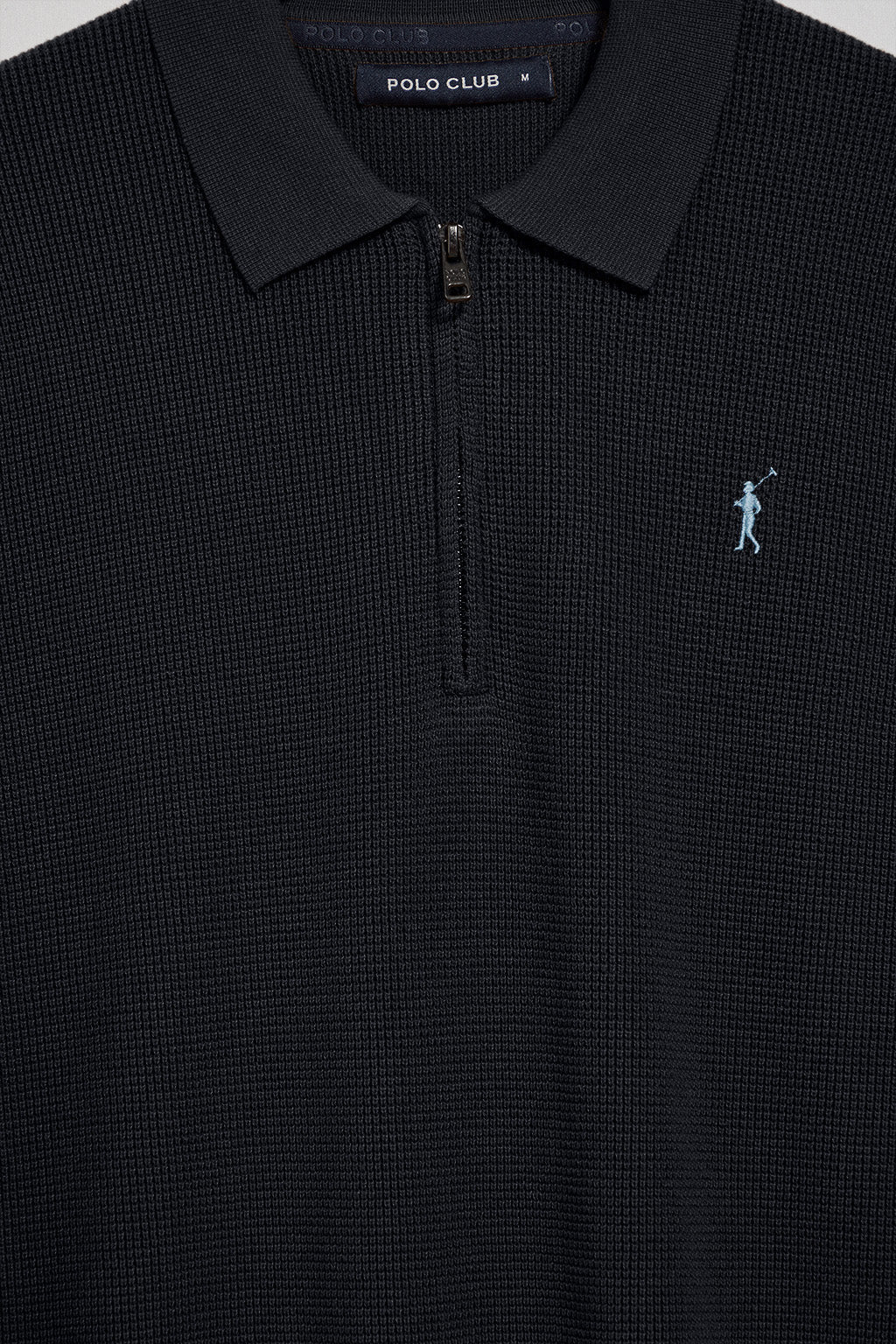 Navy-blue polo-neck basic jumper Pol with zip and Rigby Go detail - Image 6