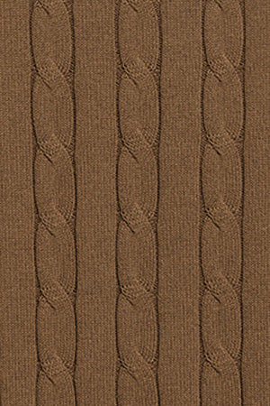 Mocha round-neck cable-knit jumper with Rigby Go embroidery - Image 10