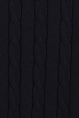 Navy-blue round-neck cable-knit jumper with Rigby Go embroidery - Image 10