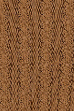 Camel round-neck cable-knit jumper with Rigby Go embroidery - Image 9