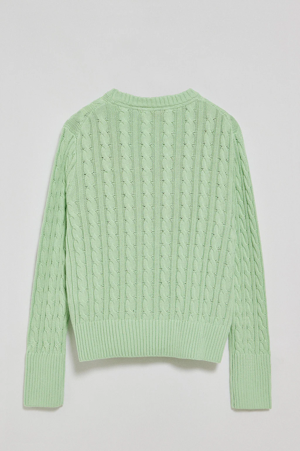 Mint round-neck cable-knit jumper with Rigby Go embroidery - Image 6