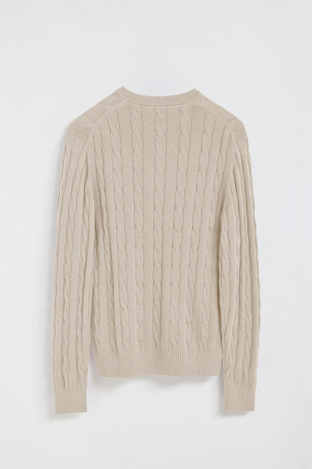 Beige cable-knit jumper with Rigby Go logo - Image 7