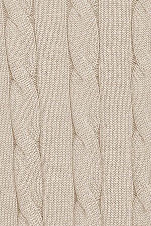 Beige cable-knit jumper with Rigby Go logo - Image 9