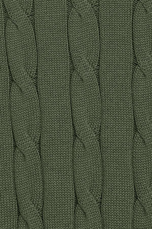 Army-green cable-knit jumper with Rigby Go logo - Image 9