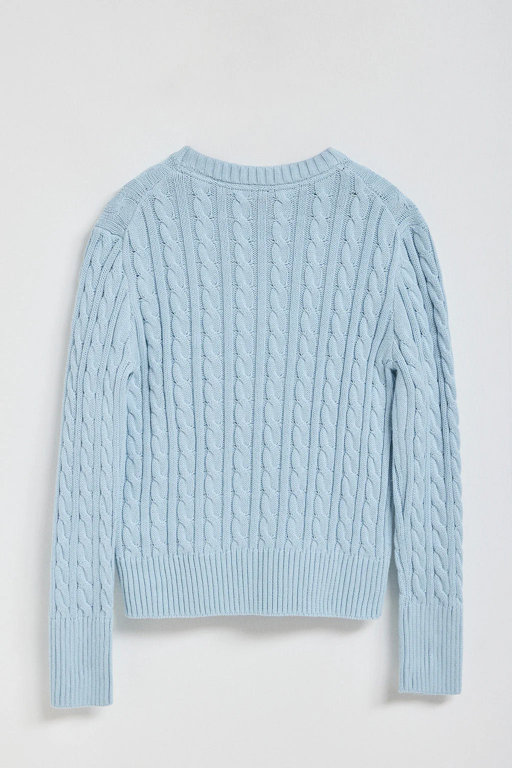 Light-blue cable-knit jumper with Rigby Go embroidered logo - Image 7