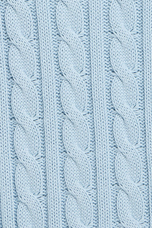 Light-blue cable-knit jumper with Rigby Go embroidered logo - Image 9