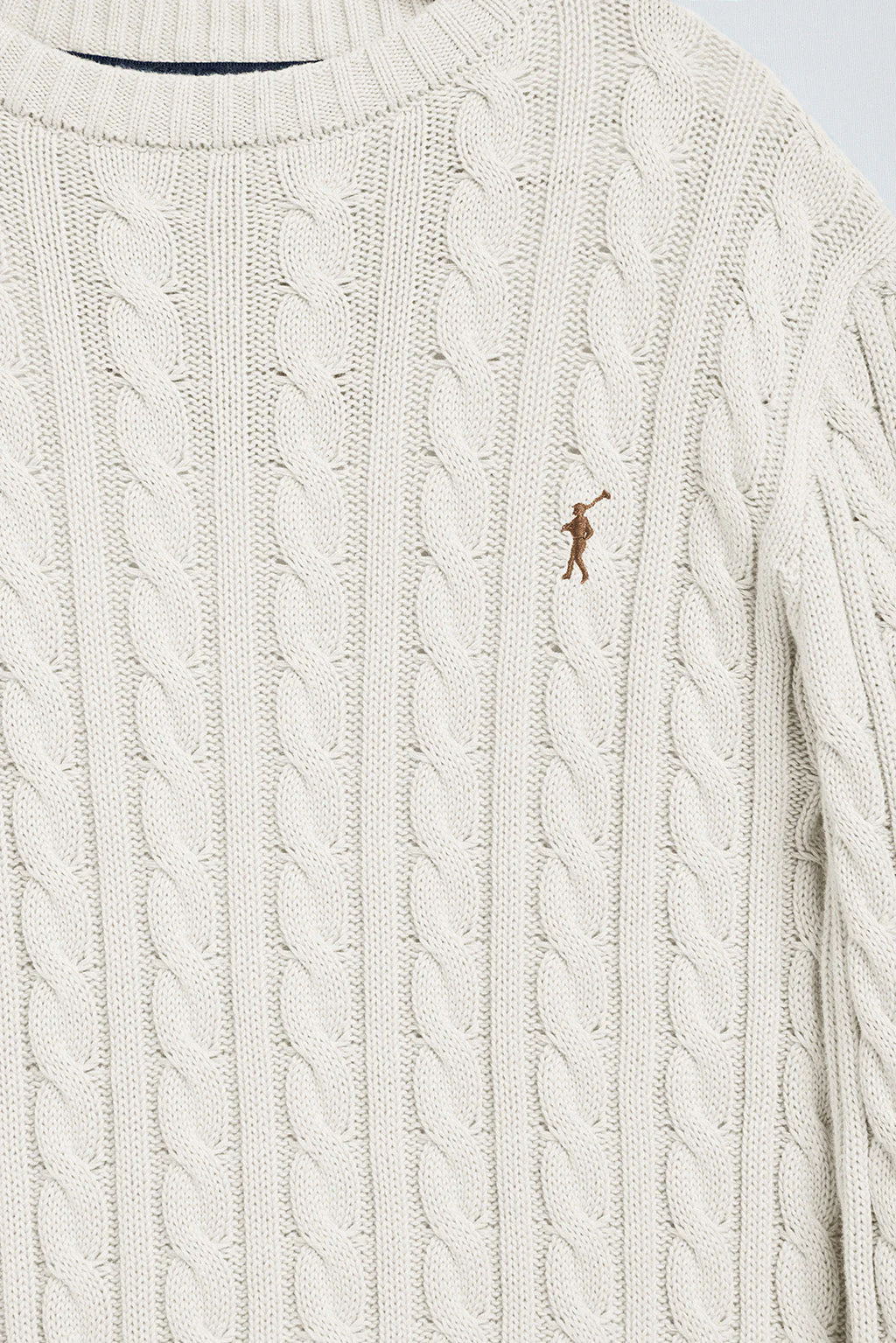 Nude cable-knit jumper with Rigby Go embroidered logo - Image 7