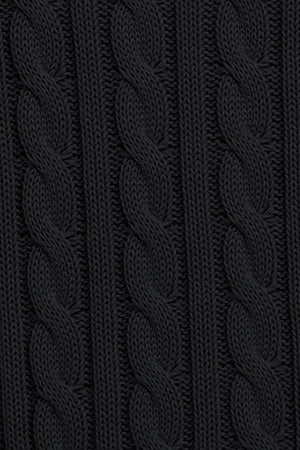 Black cable-knit jumper with Rigby Go embroidered logo - Image 10