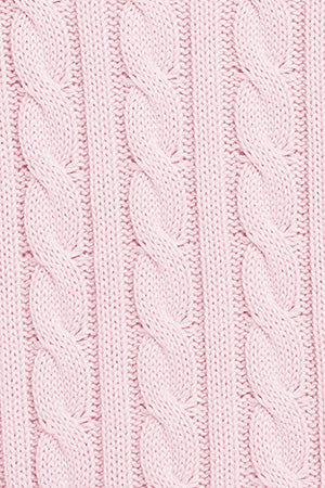 Light-pink cable-knit jumper with Rigby Go embroidered logo - Image 10