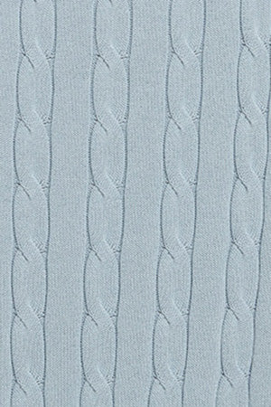 Light-blue short-sleeve cable-knit jumper with embroidered logo - Image 9