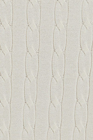 Beige short-sleeve cable-knit jumper with embroidered logo - Image 9