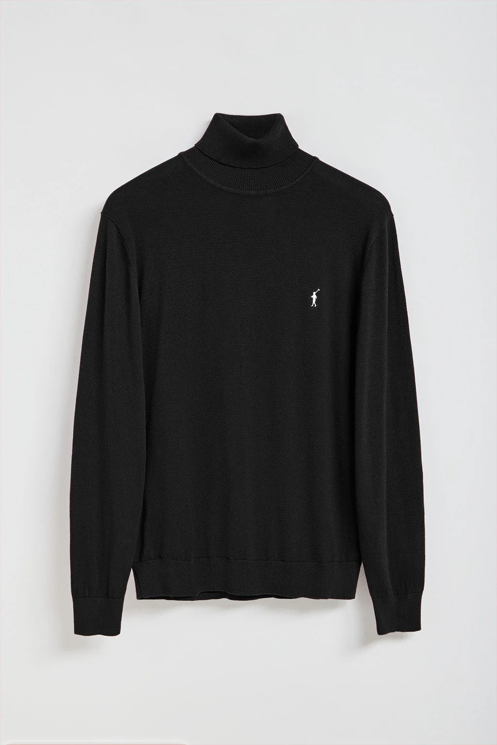 Black turtleneck knit jumper with Rigby Go embroidered logo - Image 5