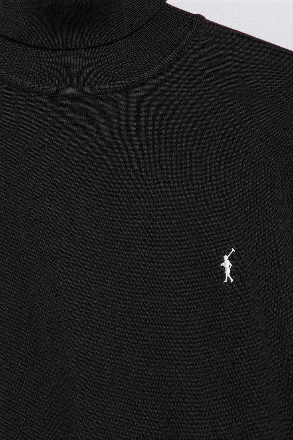 Black turtleneck knit jumper with Rigby Go embroidered logo - Image 6