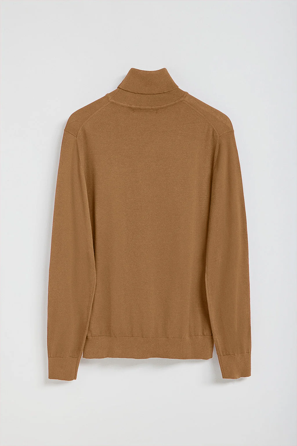 Camel turtleneck knit jumper with Rigby Go embroidered logo - Image 7