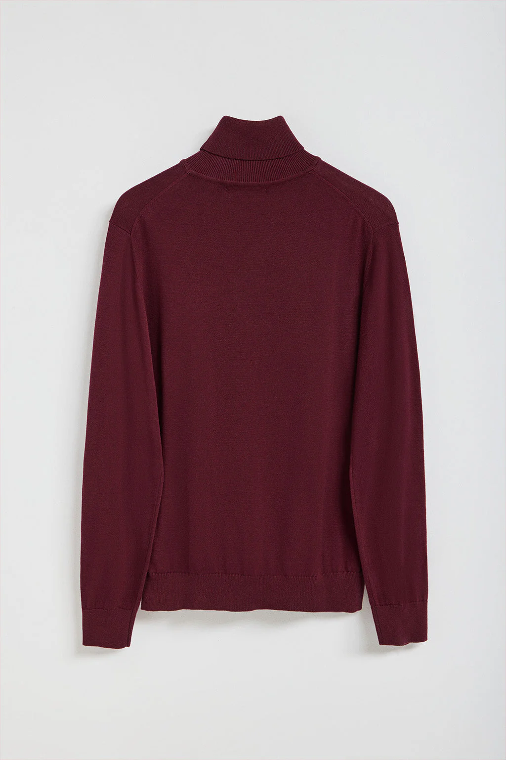 Maroon turtleneck knit jumper with Rigby Go embroidered logo - Image 7