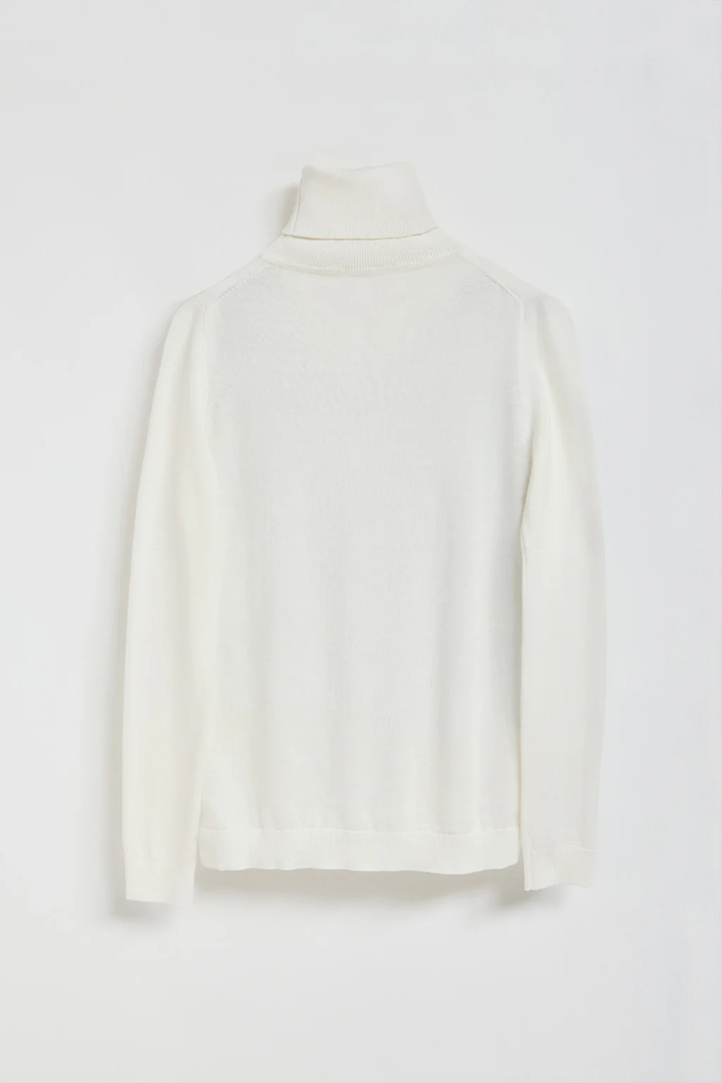 Nude turtleneck knit jumper with Rigby Go embroidered logo - Image 7