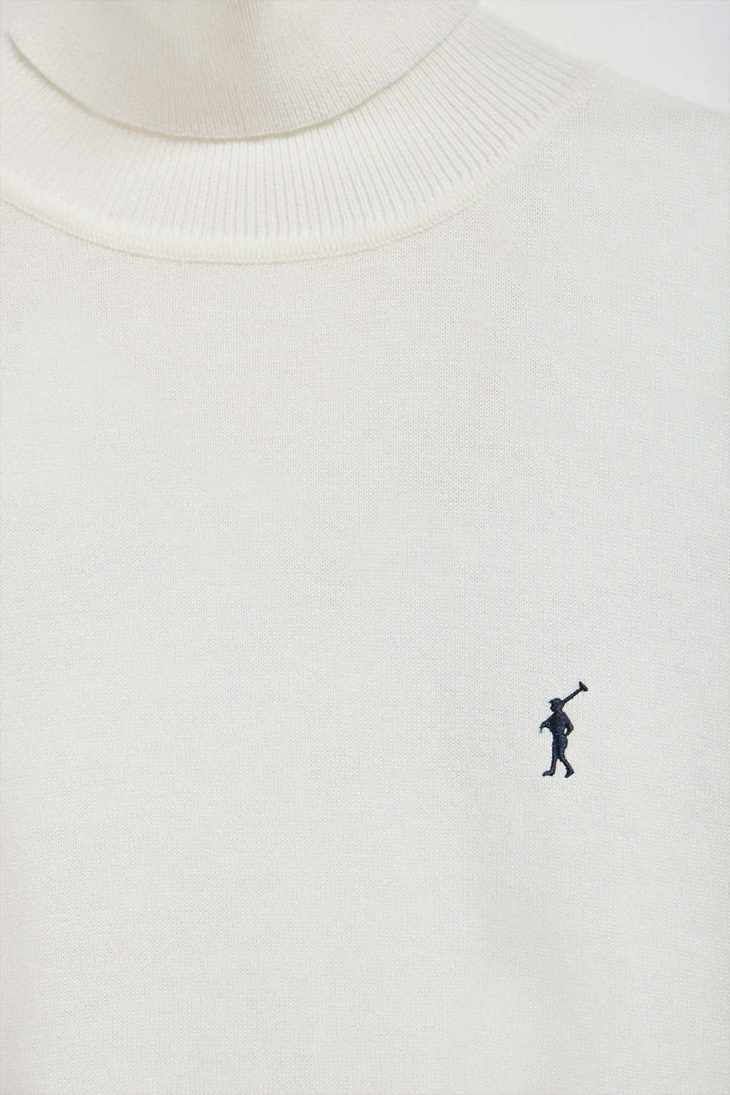 Nude turtleneck knit jumper with Rigby Go embroidered logo - Image 8