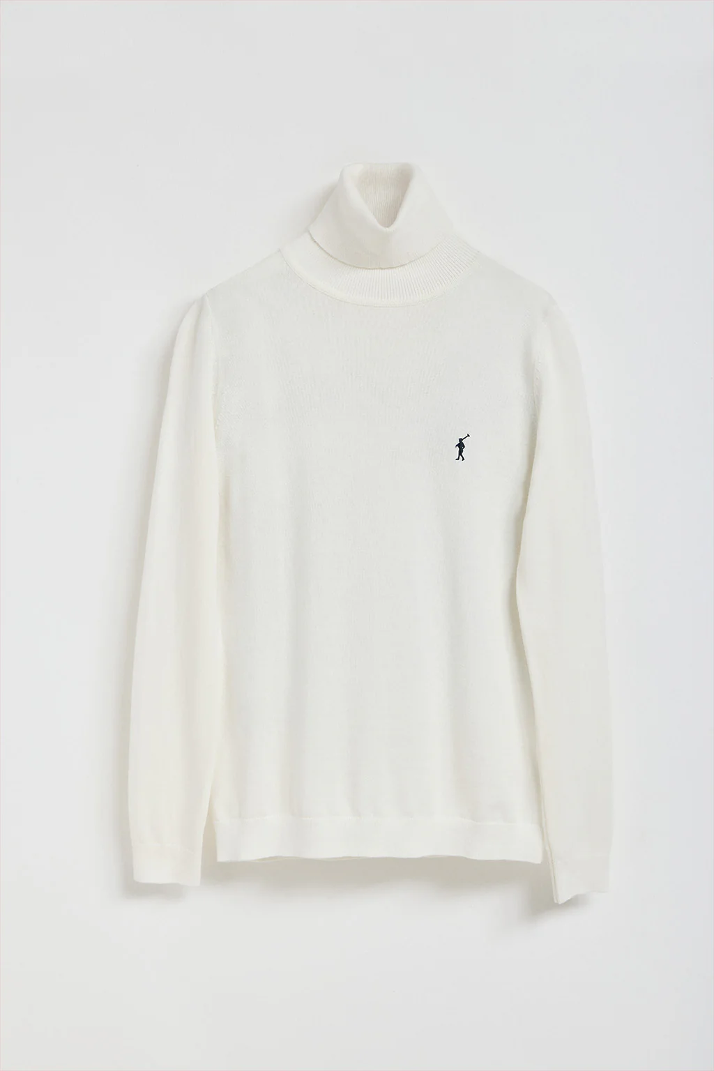 Nude turtleneck knit jumper with Rigby Go embroidered logo - Image 9