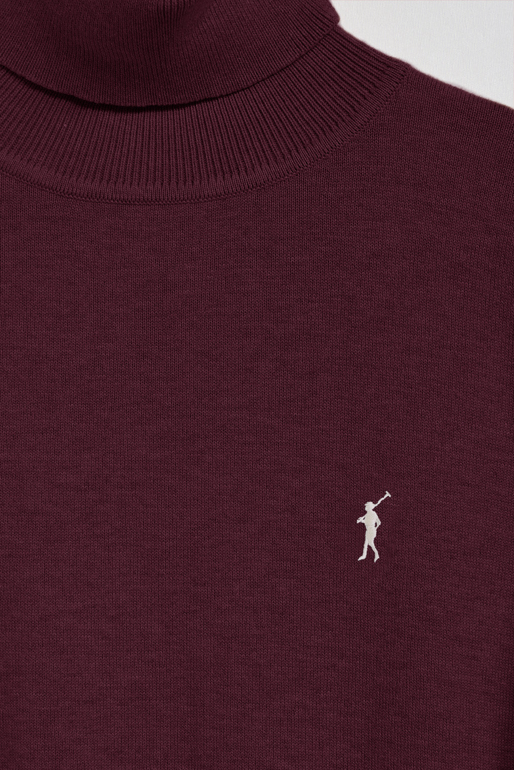 Plum turtleneck knit jumper with Rigby Go embroidered logo - Image 6