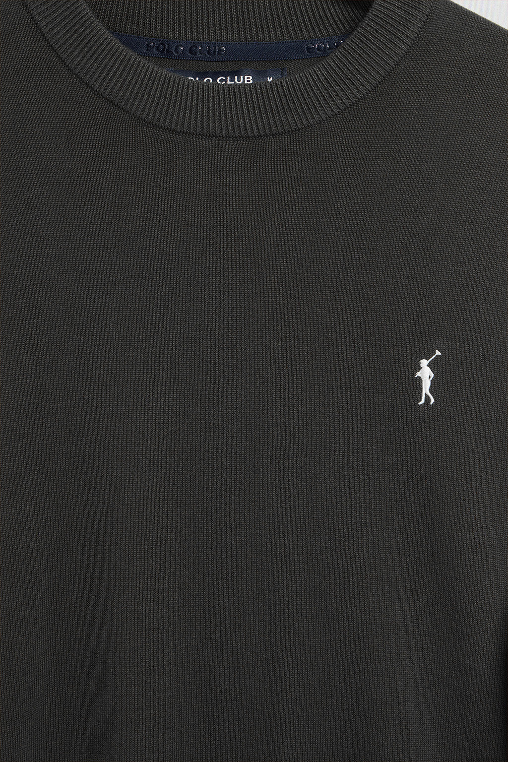 Asphalt-grey round-neck knit jumper with Rigby Go embroidered logo - Image 7