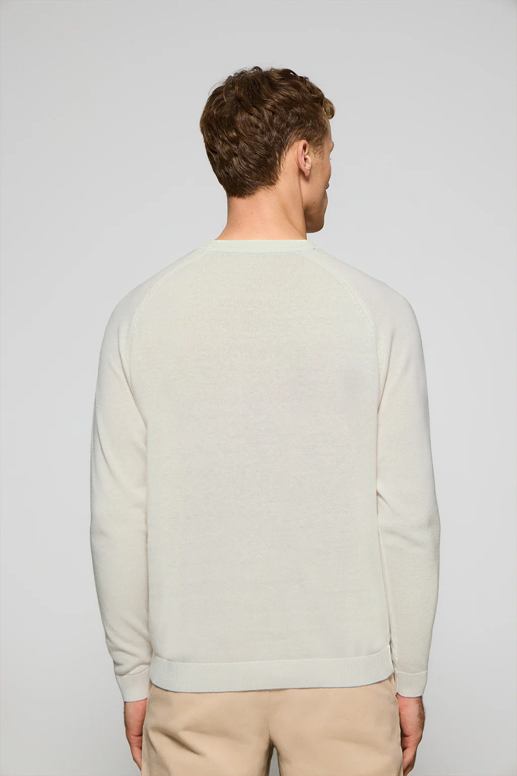 Beige round-neck jumper in linen and cotton with Rigby Go embroidery - Image 2
