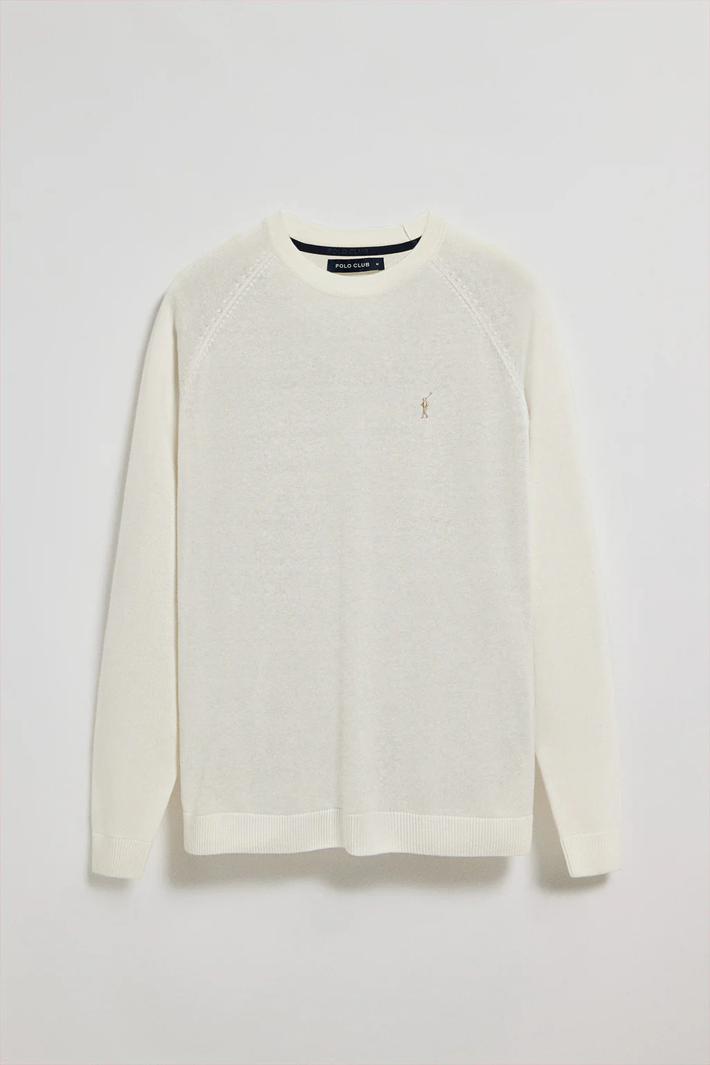 Beige round-neck jumper in linen and cotton with Rigby Go embroidery - Image 5