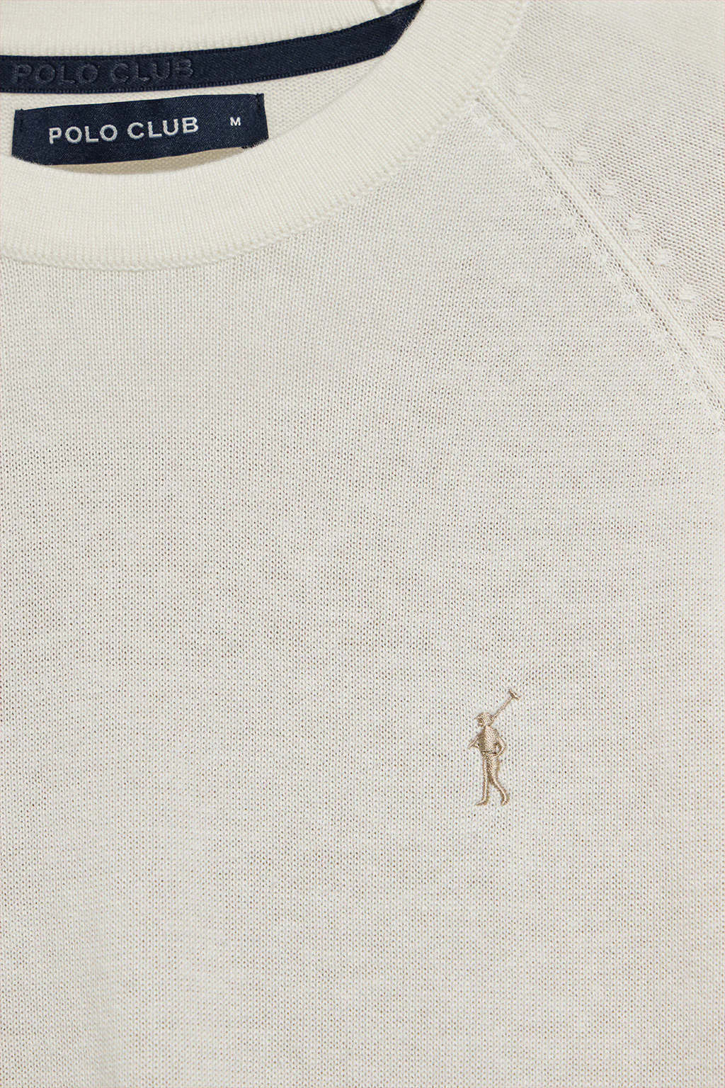 Beige round-neck jumper in linen and cotton with Rigby Go embroidery - Image 7