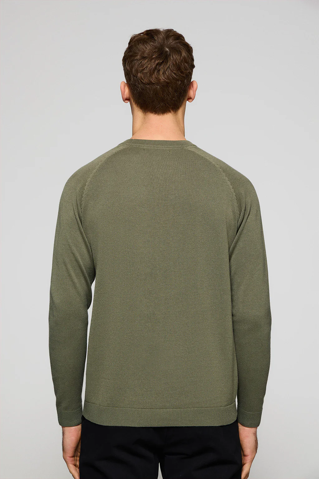 Light-green round-neck jumper in linen and cotton with Rigby Go embroidery - Image 2