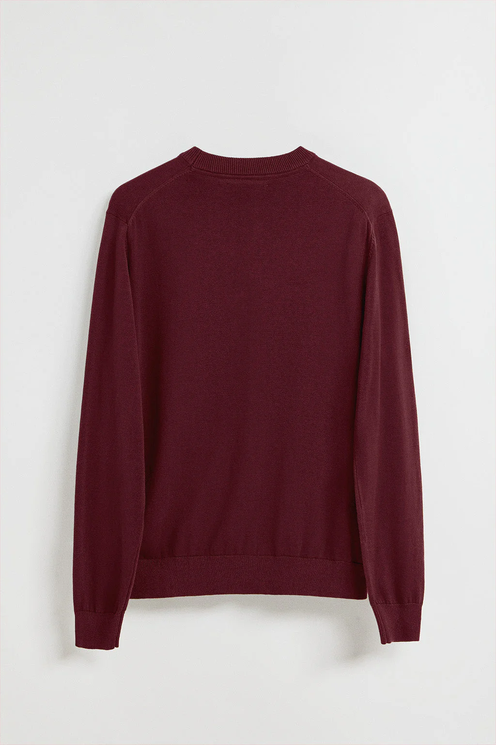 Maroon round-neck knit jumper with Rigby Go embroidered logo - Image 7