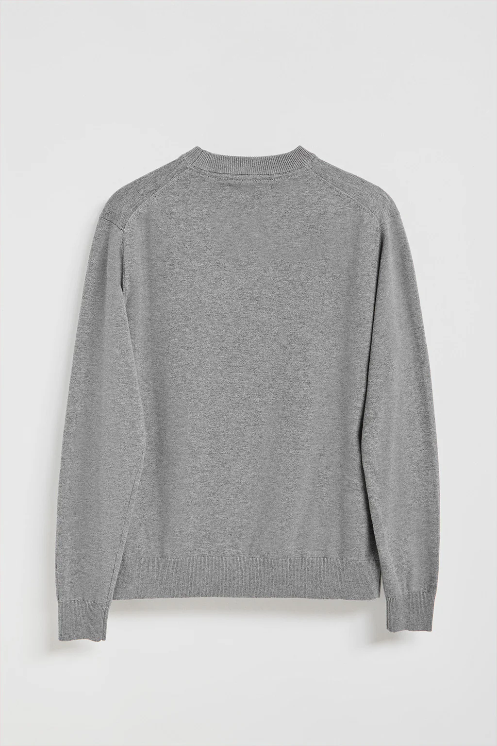 Grey-marl round-neck knit jumper with Rigby Go embroidered logo - Image 3