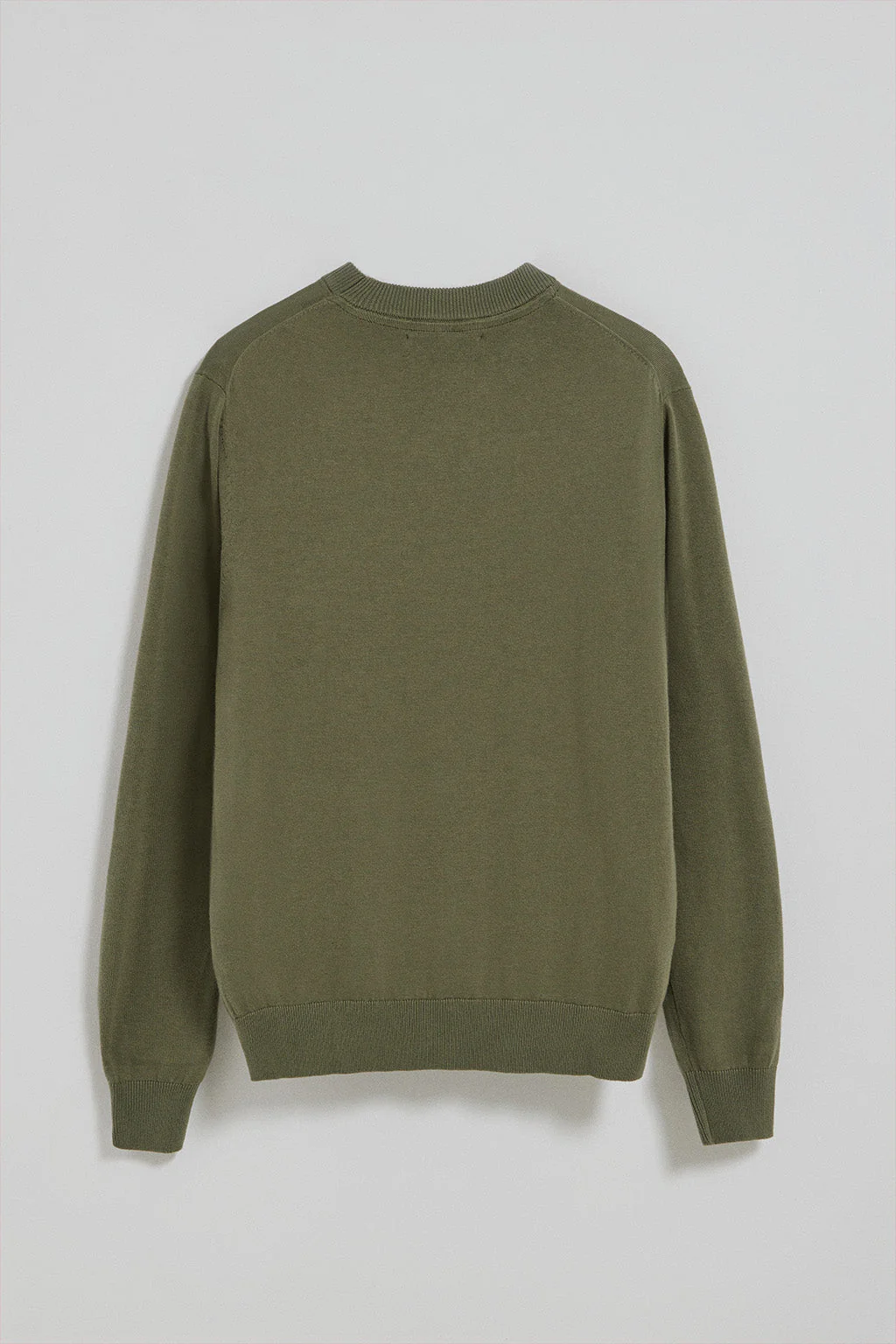 Army-green round-neck knit jumper with Rigby Go embroidered logo - Image 7