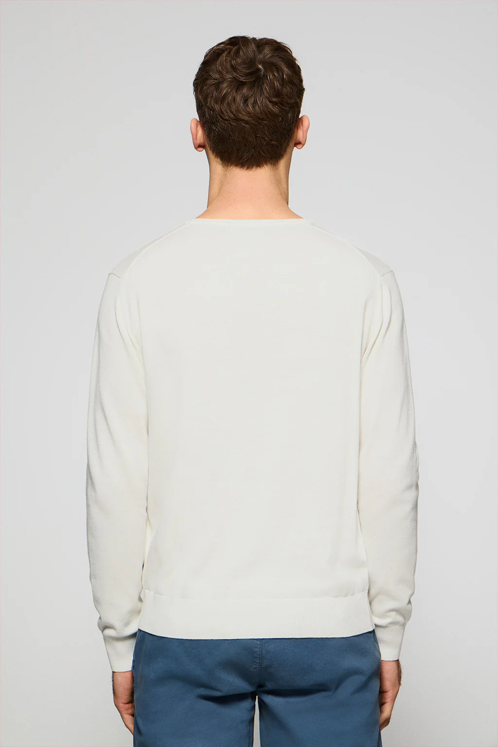 Beige round-neck knit jumper with Rigby Go embroidery - Image 2