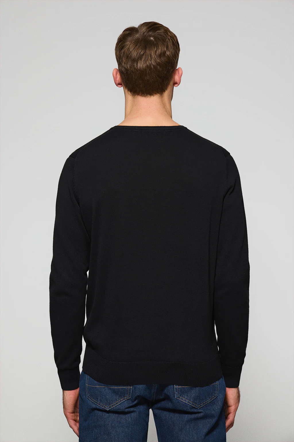 Black round-neck knit jumper with Rigby Go embroidery - Image 2
