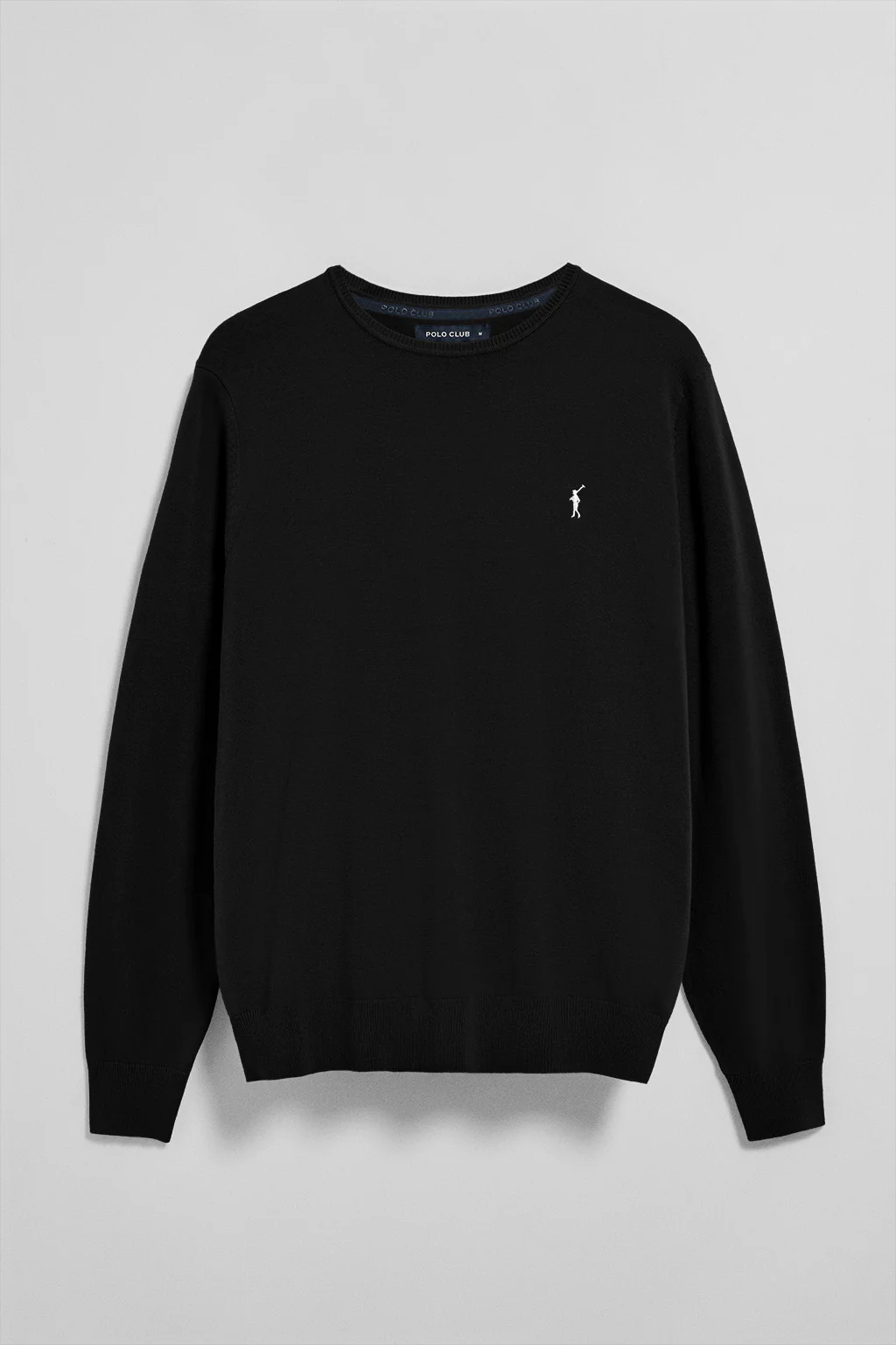 Black round-neck knit jumper with Rigby Go embroidery - Image 5
