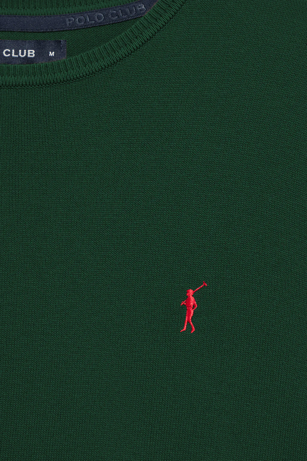 Bottle-green round-neck knit jumper with Rigby Go embroidery - Image 7