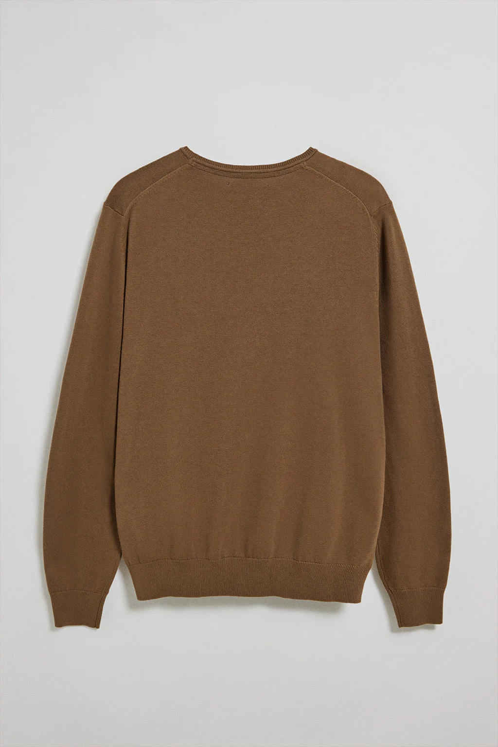 Mocha round-neck knit jumper with Rigby Go embroidery - Image 6