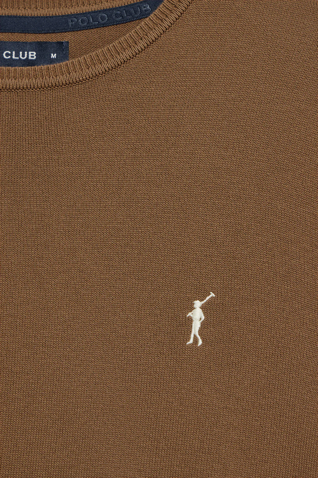 Mocha round-neck knit jumper with Rigby Go embroidery - Image 7
