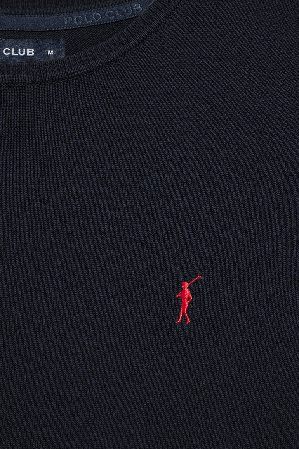 Navy-blue round-neck knit jumper with Rigby Go embroidery - Image 7